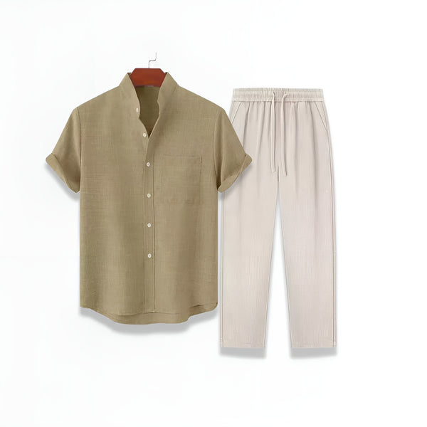 Matteo™ | Stilren Set med Skjorta & Byxa i Lätt Linneblandning
