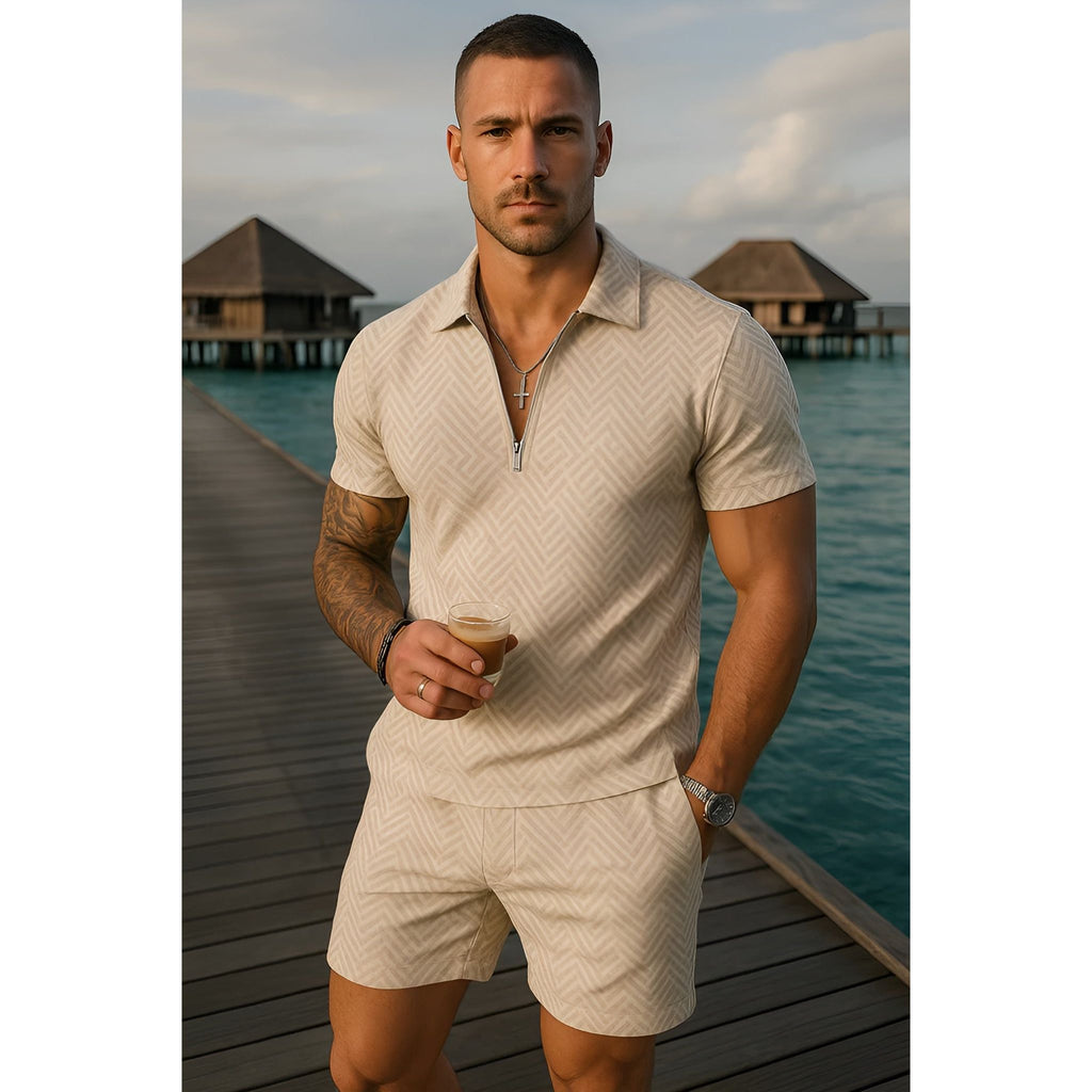 NOEL™ | MODERNT SOMMARSET MED DRAGKEDJA OCH ELASTISKA SHORTS