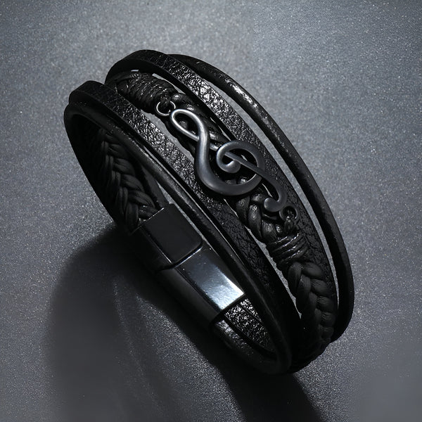 Noel™ | Läderarmband med Not – Maskulin stil med en musikalisk själ