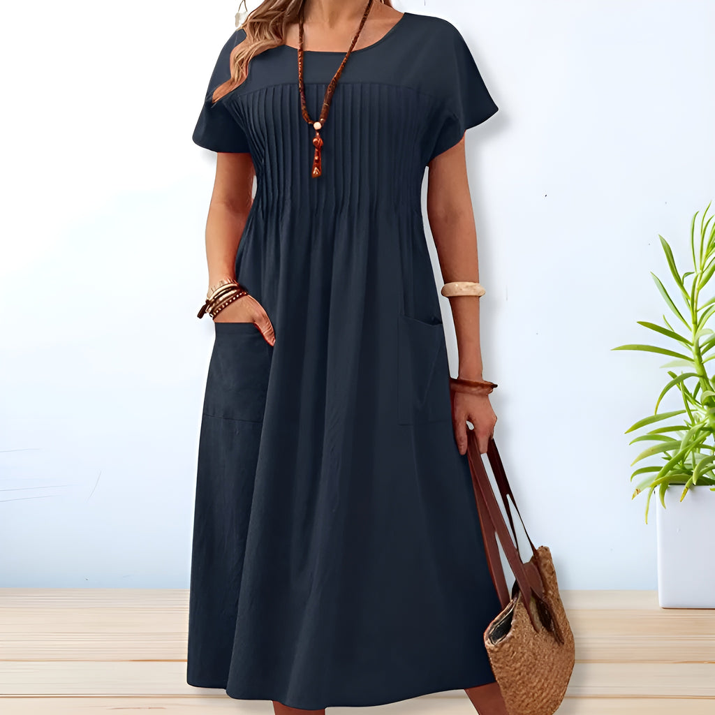 Emmanuelle™ | Elegant Klänning med Fickor