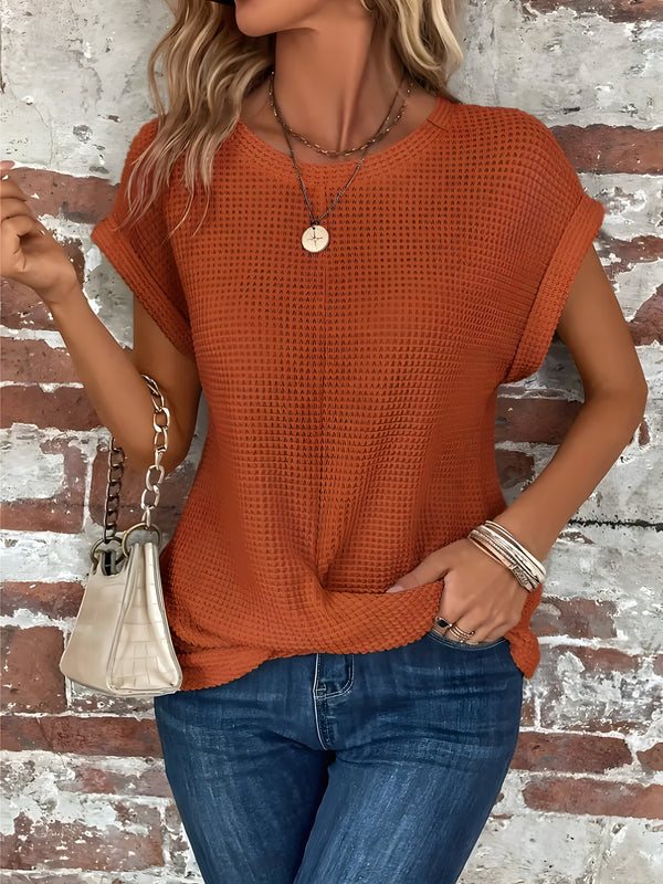 ELIN | ELEGANT BLUS MED RUND HALSRINGNING